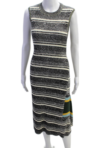 Victoria Beckham Womens Cotton Striped Print Bodycon Dress Multicolor Size 3
