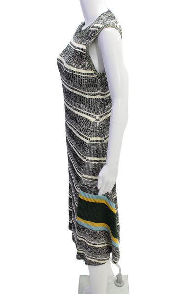 Victoria Beckham Womens Cotton Striped Print Bodycon Dress Multicolor Size 3