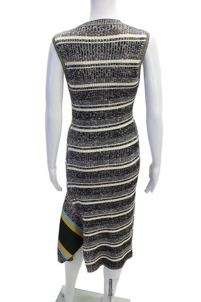 Victoria Beckham Womens Cotton Striped Print Bodycon Dress Multicolor Size 3