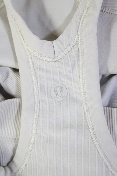Lululemon Womens Racer Back Pull On Sleeveless Athletic Tank Top White Size 8