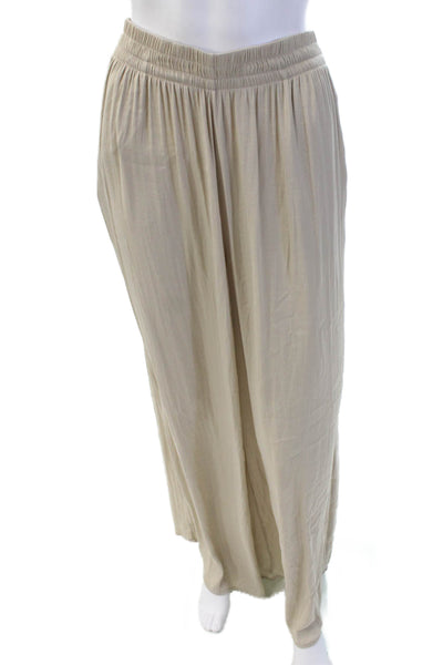 Zara Womens Pull On High Rise Wide Leg Pants Dust Beige Size Medium