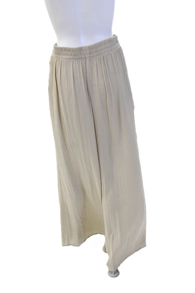 Zara Womens Pull On High Rise Wide Leg Pants Dust Beige Size Medium