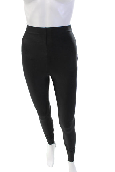 Ronny Kobo Women's Zip Closure Fitted Shiny Full Length Pants Black Size 0
