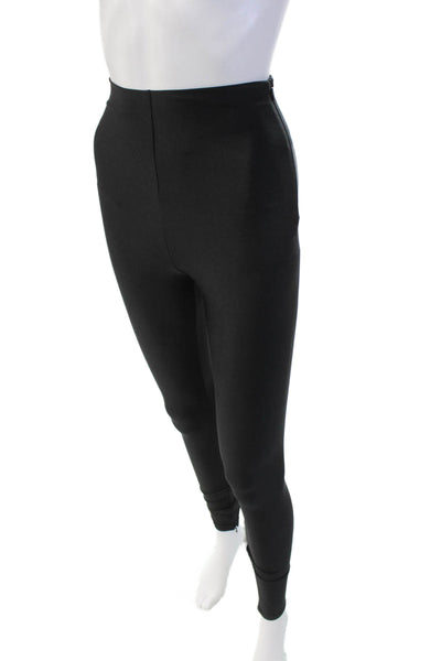 Ronny Kobo Women's Zip Closure Fitted Shiny Full Length Pants Black Size 0