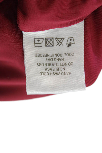 Lovers + Friends Womens Sleeveless Ruffled Scoop Neck Bodysuit Magenta Size 2XS