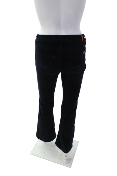 7 For All Mankind Womens Cotton Zip Button Boot Cut Pants Navy Size EUR 24