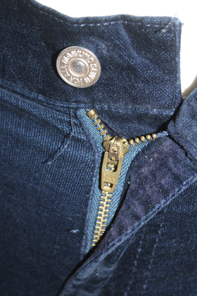7 For All Mankind Womens Cotton Zip Button Boot Cut Pants Navy Size EUR 24