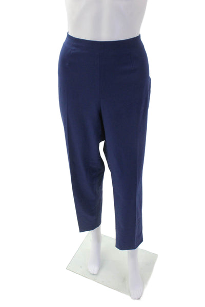 Piazza Sempione Womens Wool Zippered Straight Dress Pants Blue Size 44