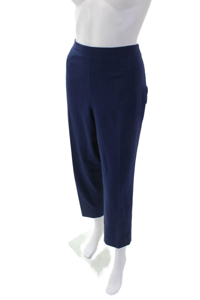 Piazza Sempione Womens Wool Zippered Straight Dress Pants Blue Size 44