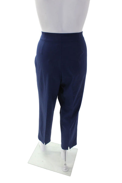 Piazza Sempione Womens Wool Zippered Straight Dress Pants Blue Size 44