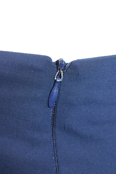 Piazza Sempione Womens Wool Zippered Straight Dress Pants Blue Size 44