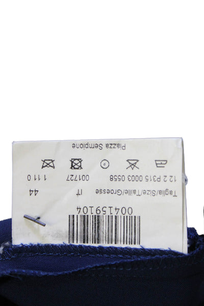 Piazza Sempione Womens Wool Zippered Straight Dress Pants Blue Size 44