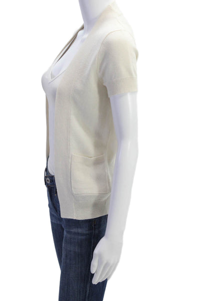 J Crew Womens Cashmere Short Sleeve Open Front Knit Top Nude Size XS