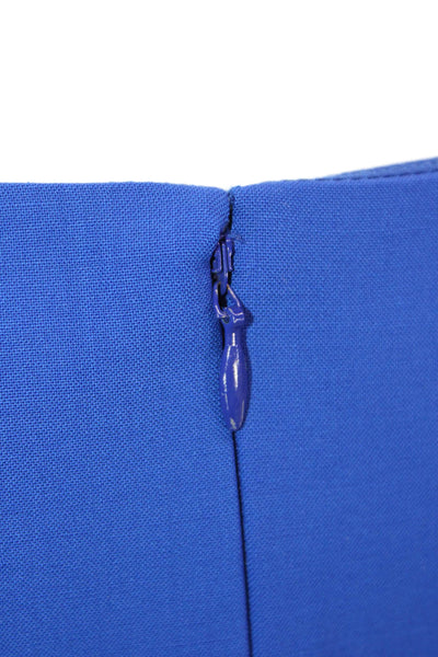 J Crew Womens Sleeveless Round Neck Pleated Lined Pencil Dress Blue Size 04