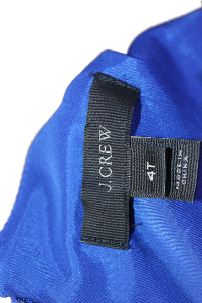 J Crew Womens Sleeveless Round Neck Pleated Lined Pencil Dress Blue Size 04