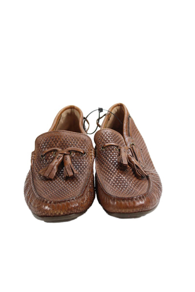 Pal Zileri Men's Round Toe Tassel Leather Slip-On Loafers Shoes Brown Size 40
