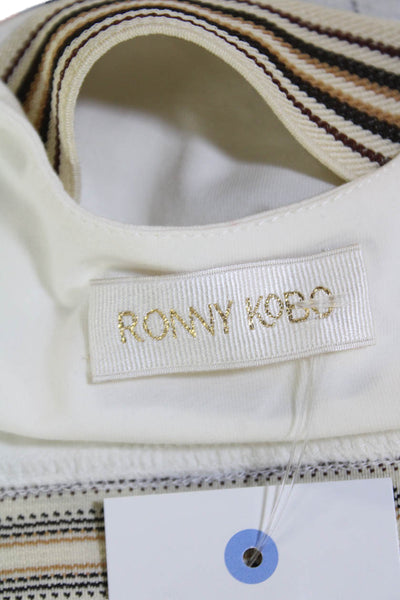 Ronny Kobo Women's Scoop Neck Sleeveless Cropped Top White Size S