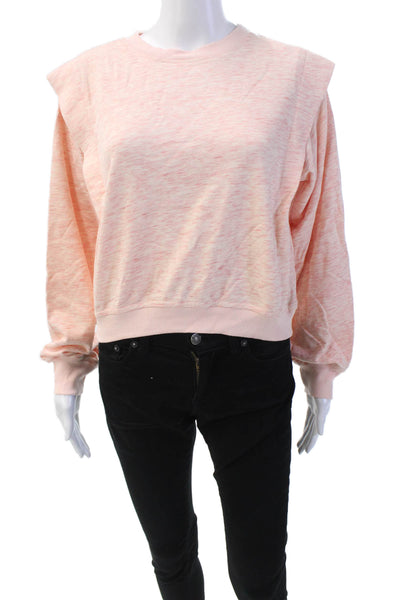 Ronny Kobo  Women's Round Neck Long Sleeves Pullover Sweatshirt Pink Size S