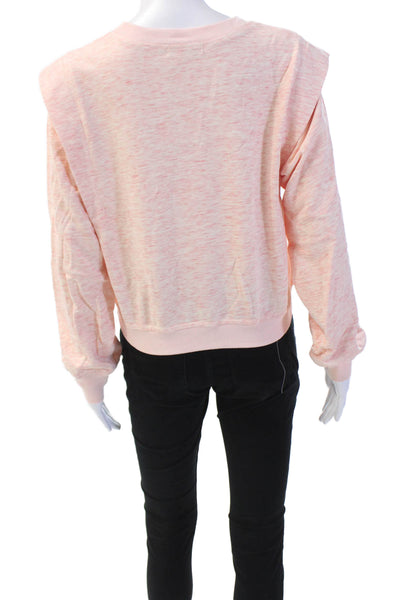 Ronny Kobo  Women's Round Neck Long Sleeves Pullover Sweatshirt Pink Size S