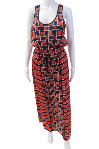 Michael Michael Kors Womens Scoop Neck Sleeveless Drawstring Dress Orange Size M