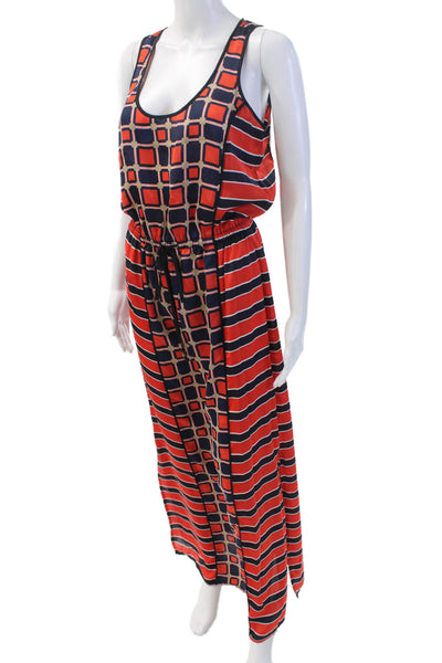 Michael Michael Kors Womens Scoop Neck Sleeveless Drawstring Dress Orange Size M