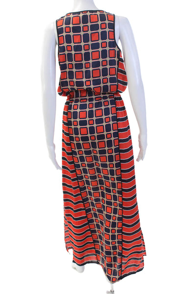 Michael Michael Kors Womens Scoop Neck Sleeveless Drawstring Dress Orange Size M