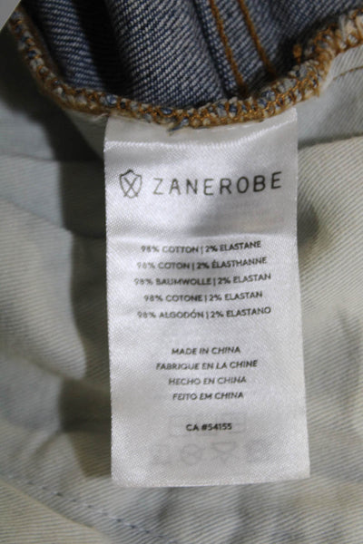 ZANEROBE Womens Cotton Buttoned Medium Wash Tapered Jeans Blue Size 30