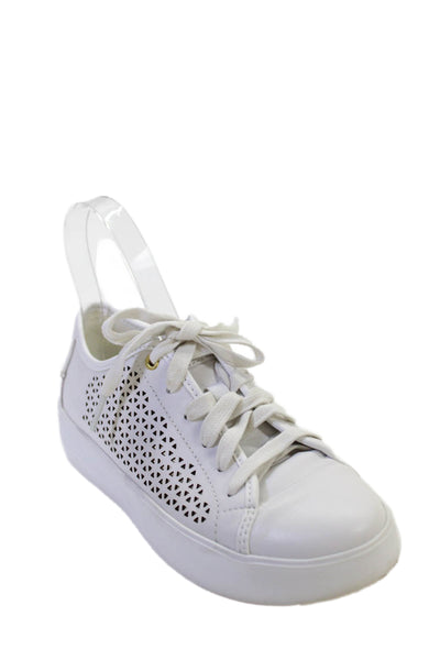 Cole Haan Womens Perforated Print Lace Up Casual Sneakers White Size 6.5
