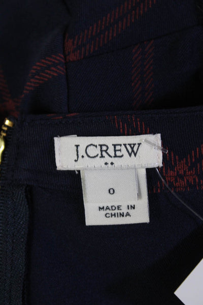 J Crew Womens Striped Print Short Sleeve Round Neck Pencil Dress Blue Size 0