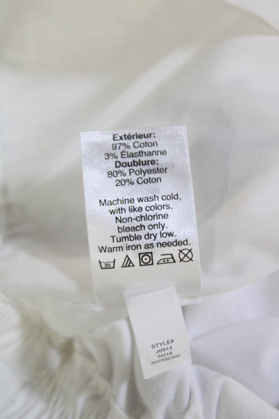 J Crew Womens Cotton High Waisted Ruffle Detail Flare Skirt White Size 0