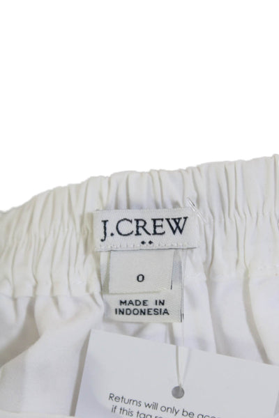 J Crew Womens Cotton High Waisted Ruffle Detail Flare Skirt White Size 0
