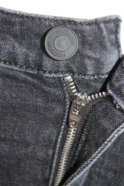 Hudson Womens Cotton Skinny Straight Leg Zip Fly Denim Jeans Black Size 27