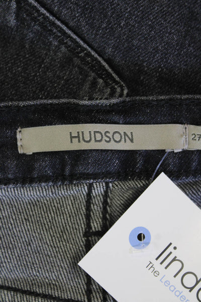 Hudson Womens Cotton Skinny Straight Leg Zip Fly Denim Jeans Black Size 27