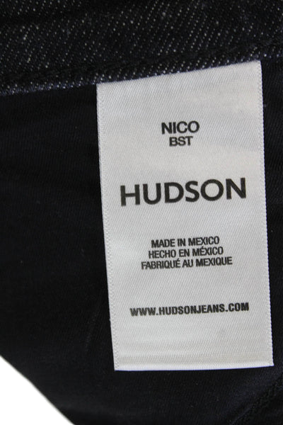 Hudson Womens Cotton Skinny Straight Leg Zip Fly Denim Jeans Black Size 27