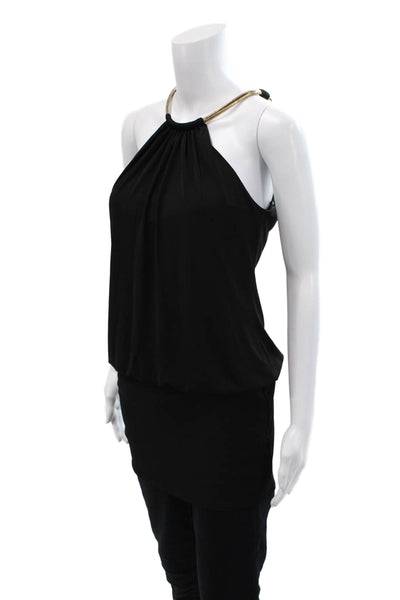 Laundry by Shelli Segal Womens High Neck Sleeveless Blosue Top Black Size 2