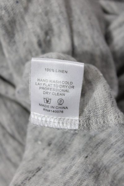Generation Love Womens Linen Cut Out Short Sleeve T-Shirt Top Gray Size S