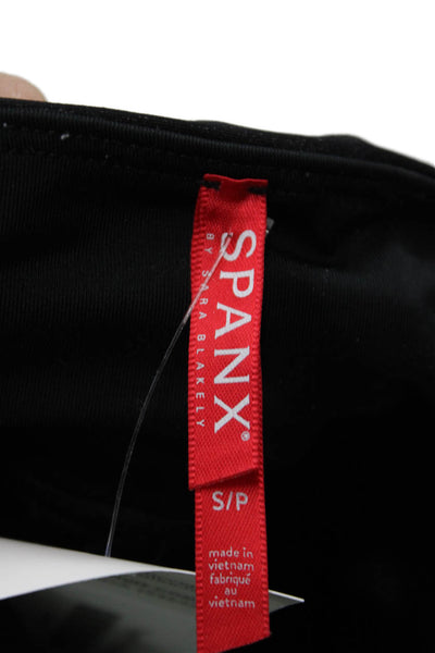 Spanx Womens Wet Look High Waisted Stretch Athletic Leggings Black Size S