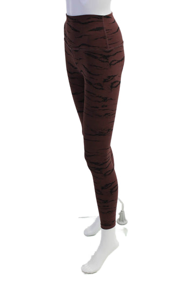 Beyond Yoga Womens High Waisted Striped Athletic Leggings Brown Size XS