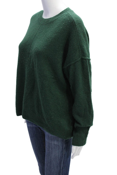 Vince Camuto Womens Crew Necked Seam Detail Sweater Forest Green Size M