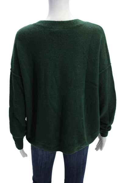 Vince Camuto Womens Crew Necked Seam Detail Sweater Forest Green Size M