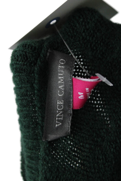 Vince Camuto Womens Crew Necked Seam Detail Sweater Forest Green Size M