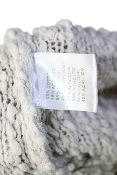 Young Fabulous & Broke Womens Cotton Textured Knit Hooded Sweater Beige Size M