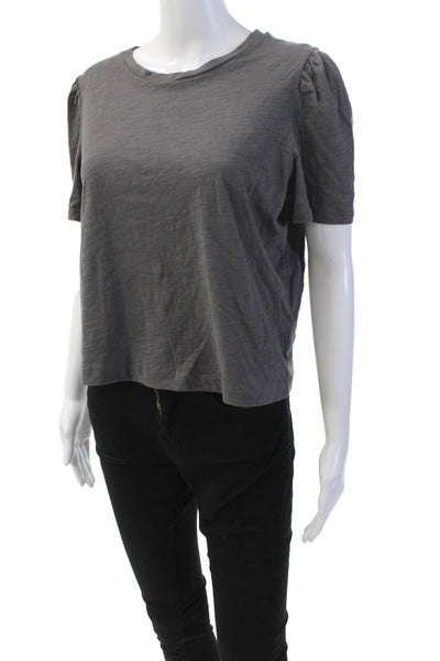 The Westside Womens Cotton Round Neck Short Sleeve T-Shirt Gray Size M