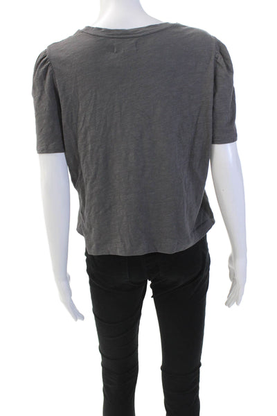 The Westside Womens Cotton Round Neck Short Sleeve T-Shirt Gray Size M