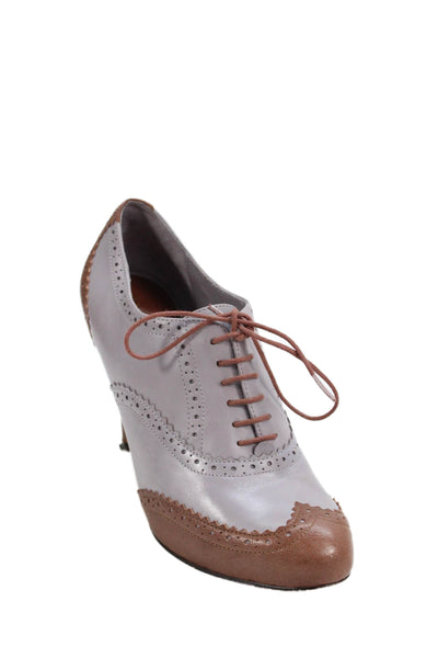 Cole Haan Women's Leahter Cone Heels Colorblock Lace Up Oxford Shoes Size 7