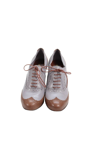 Cole Haan Women's Leahter Cone Heels Colorblock Lace Up Oxford Shoes Size 7