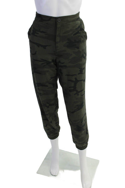 Anthropologie Womens Camouflage Print Jogger Pants Green Black Size Small