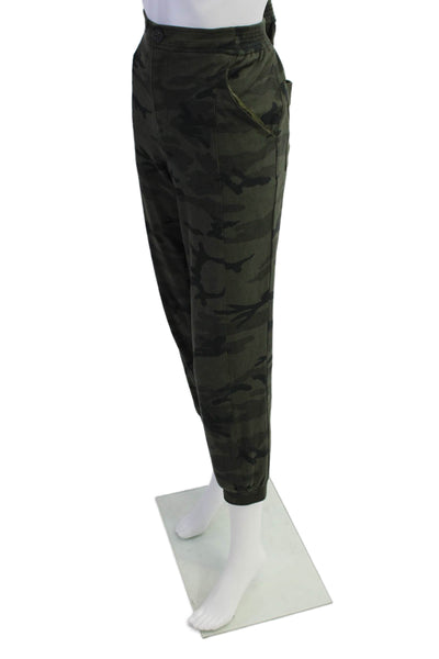 Anthropologie Womens Camouflage Print Jogger Pants Green Black Size Small