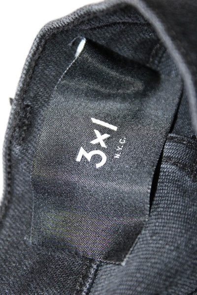 3x1 NYC Womenas Denim Zip Up Front Slit Maxi Skirt Black Cotton Size 28
