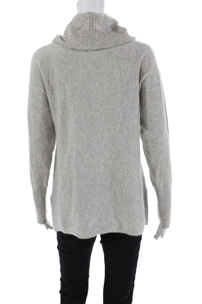 Lusso Women's Turtleneck Long Sleeves Cashmere Pullover Sweater Gray Size M